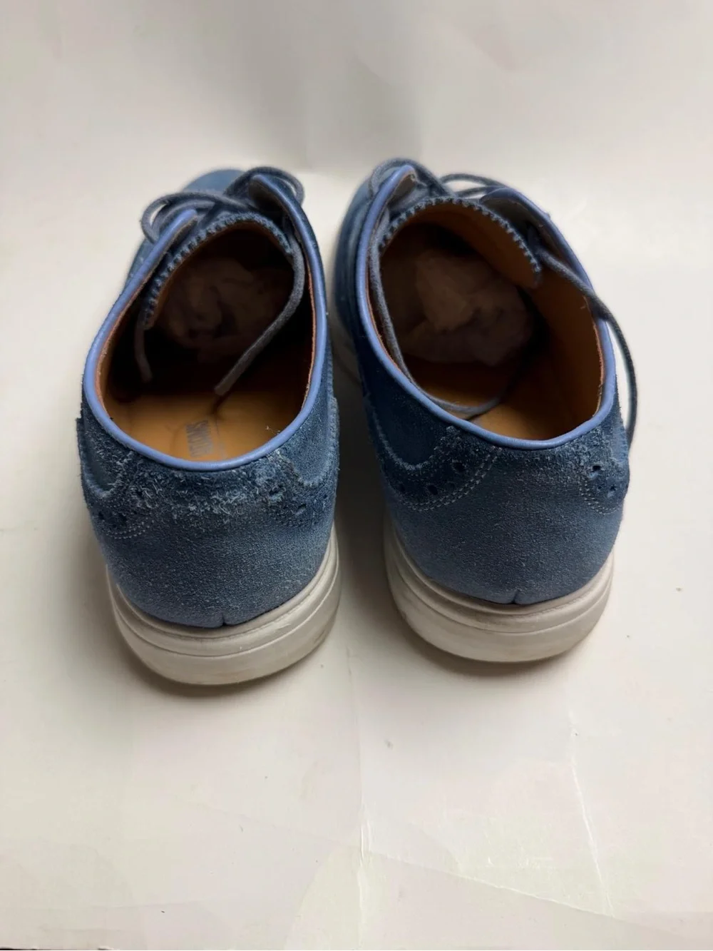 Stacy Adams Blue Suede Wingtip Oxfords